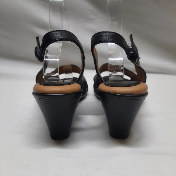 NWOB Softspots Neima pillow top technology Black Leather comfort Sandal. 9.5 - Picture 5 of 10